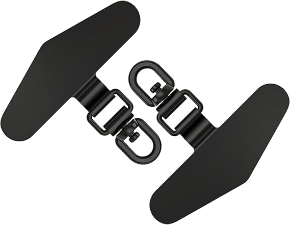 TENOC 360 Rotation Metal Phone Tether Tab, 2Pcs, Black