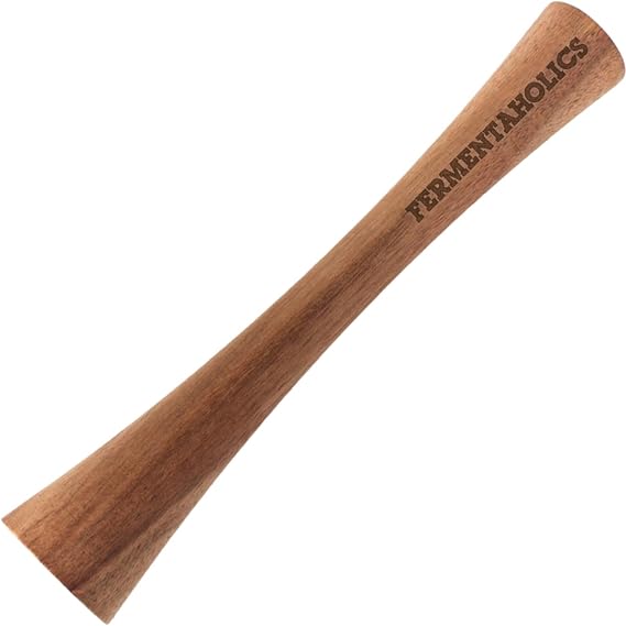 Fermentaholics Fermentation Tamper Tool, Make Sauerkraut At Home | Perfect Tool For Fermented Cabbage & Any Fermented Vegetables | DIY Fermented Sauerkraut | (Acacia)
