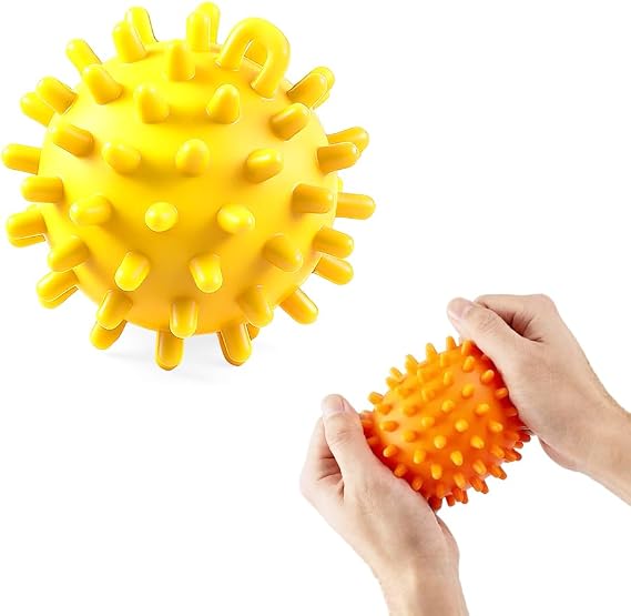 Squishy Sensory Stress Squeezing Balls for Adults, Calming Anxiety Relief Fidget Toys, Attention Improving Goodie Bag Stuffers (Yellow)