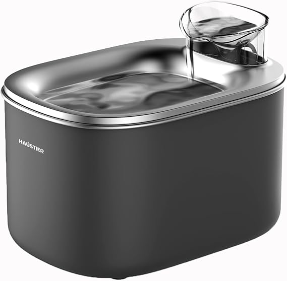 Haustier WF007L Automatic Cat Water Dispenser,Cat Water Fountain,Water Falls,Water Spring 3.5Lt Large Hopper,Bpa Free, Ultra Quiet (Black) [Energy Grade A+]