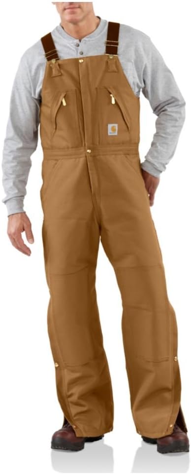 Carhartt Mens Zip Front Bib Zip To Hip