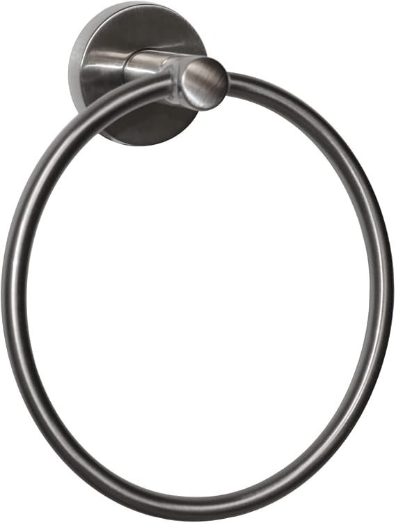 Nickel Hand Towel Holder Modern Towel Ring for Bathroom Wall Hand Towel Hook Satin Nickel Towel Rack for Kitchen 7"H x 6.125"D
