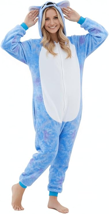 XXLOG Adult Onesie Halloween Costume Unisex Animal Pajamas Cosplay One Piece Sleepwear for Women and Men