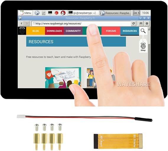 7inch for Raspberry Pi DSI LCD Capacitive Touch Display Screen 800480 7inch DSI Interface for Raspberry Pi 5 4 3 2 Model B B+ A+ Raspbian Retropie Ubuntu Driver Free and CM4/3+/ 3 @XYGStudy