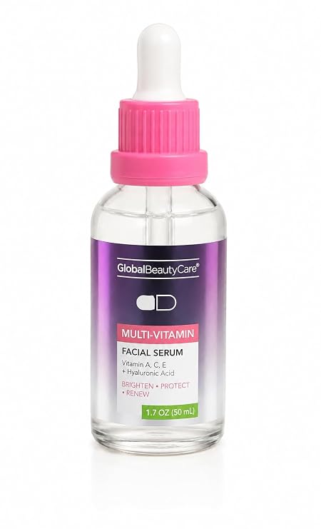 Multi-Vitamin Facial Serum with Vitamins B, C, E and Niacinamide, Hydrating and Brightening Formula, 1.7 oz