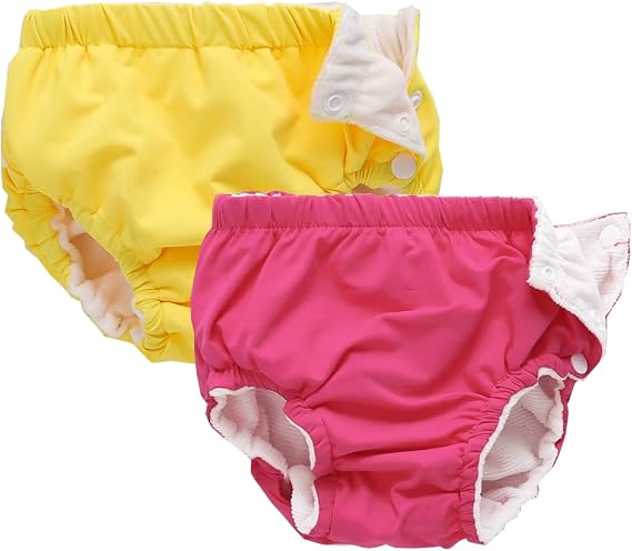 IIjnUhb Swim Diapers Baby Reusable 2 Pack,Washable Pants for 0-3 Years Boys Girls Swimming Lesson Shower Gifts