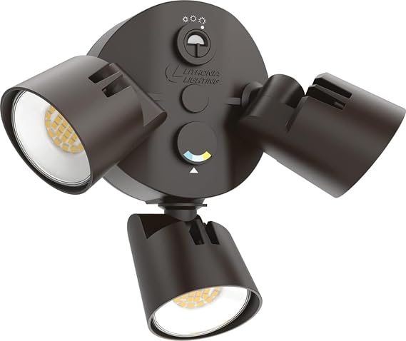 Lithonia Lighting HomeGuard 3-Light LED Outdoor Flood Lights, Dusk to Dawn