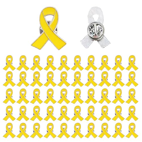 50100pc Yellow Ribbon Pins Bone Cancer Awareness Childhood Cancer Awareness Lapel Brooch Support Campaign Charity Donation Event Gift 50