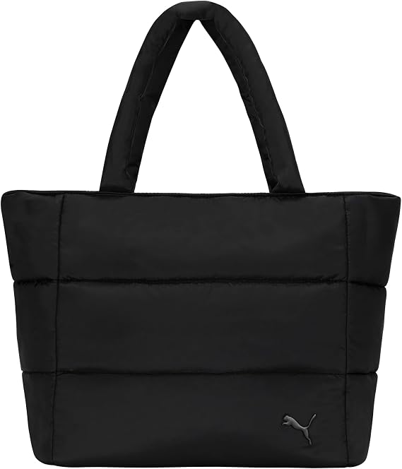 PUMA Women's Plush Soft Nylon Tote with Padded Straps, Zip Closure & Metal Logo Plaque