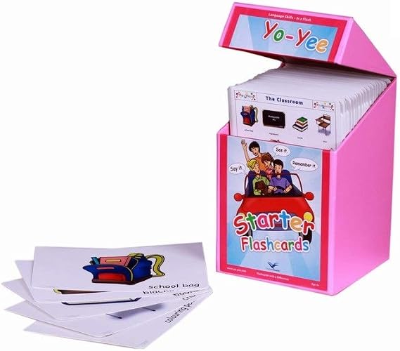 Starter Flash Cards Kit to Teach Beginner Level Students - Vocabulary Picture Cards for Toddlers, Kids, Children and Adults for Language Development, Speech Therapy and Autism
