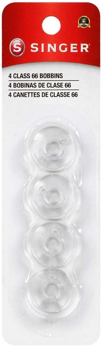 SINGER Bobbins Class 66 Transparent Plastic Bobbins Replacement Bobbins for Sewing Machine, Bobbins Sewing Machine, Sewing Machine Bobbins, Sewing Machine Accessories, 4ct