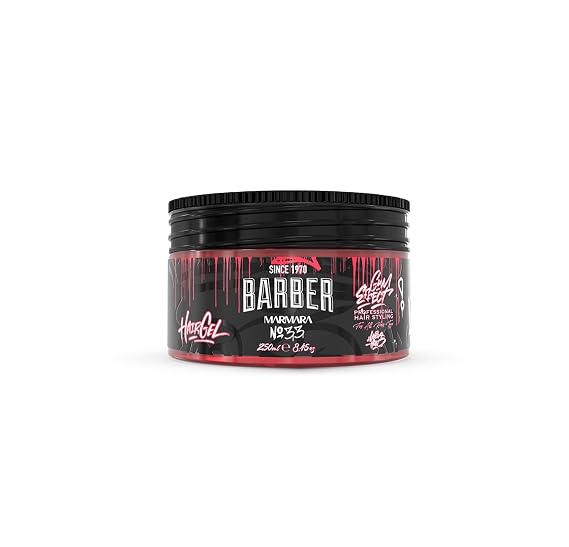 barber marmara No 33 Hair Styling Gel for Men Strong Hold, Long-Lasting Volume, No Residue, Style Wet Or Dry Masculine Fresh Fragrance Barber Quality Finish 8.4 fl oz