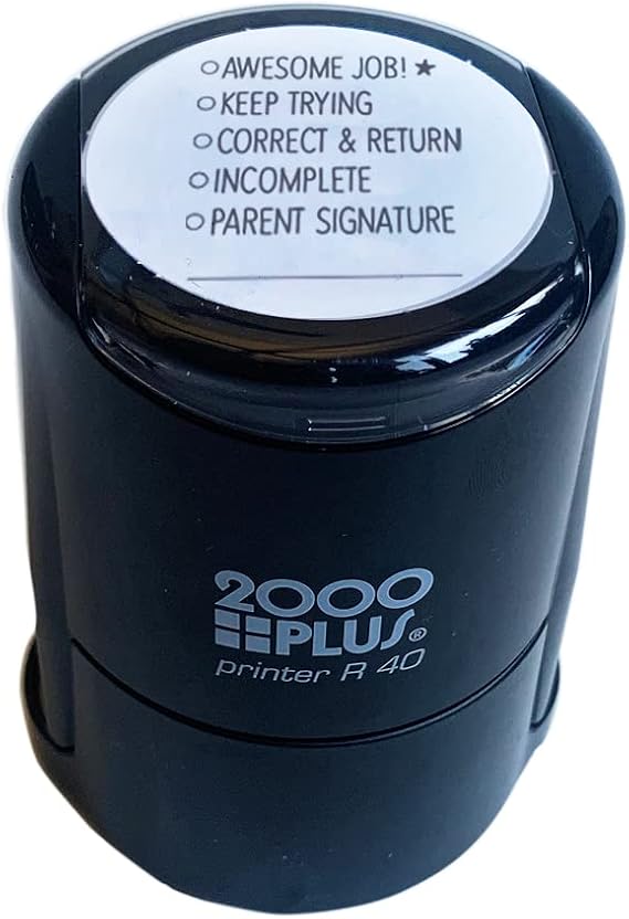 Teacher Checkbox Stamp / 2000 Plus Self Inking Student Work Stamper / 1 9/16" Black Imprint/Homework and Worksheet Checklist Stamp