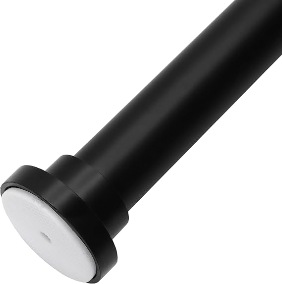 1-inch Diameter Metal Spring Tension Rod, Closet Rod, Tension Curtain Rod, Shower Curtain Rod, Adjustable Length 16-inch to 24-inch, Black