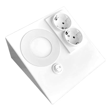 ERVA Under Countertop Socket Double Panel Spot White Case White Light 2130b