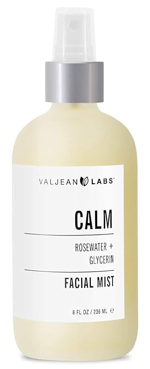VALJEAN LABS Face Mist - Calm | Rosewater + Glycerine | Calms, Moisturizes, Soothes | Helps to Even Complexion | Paraben Free (8 oz)
