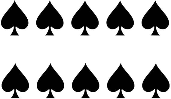 10 x Spades Semi Permanent Tattoo Waterproof Lasts 1-2 weeks ace of spades card suits symbol