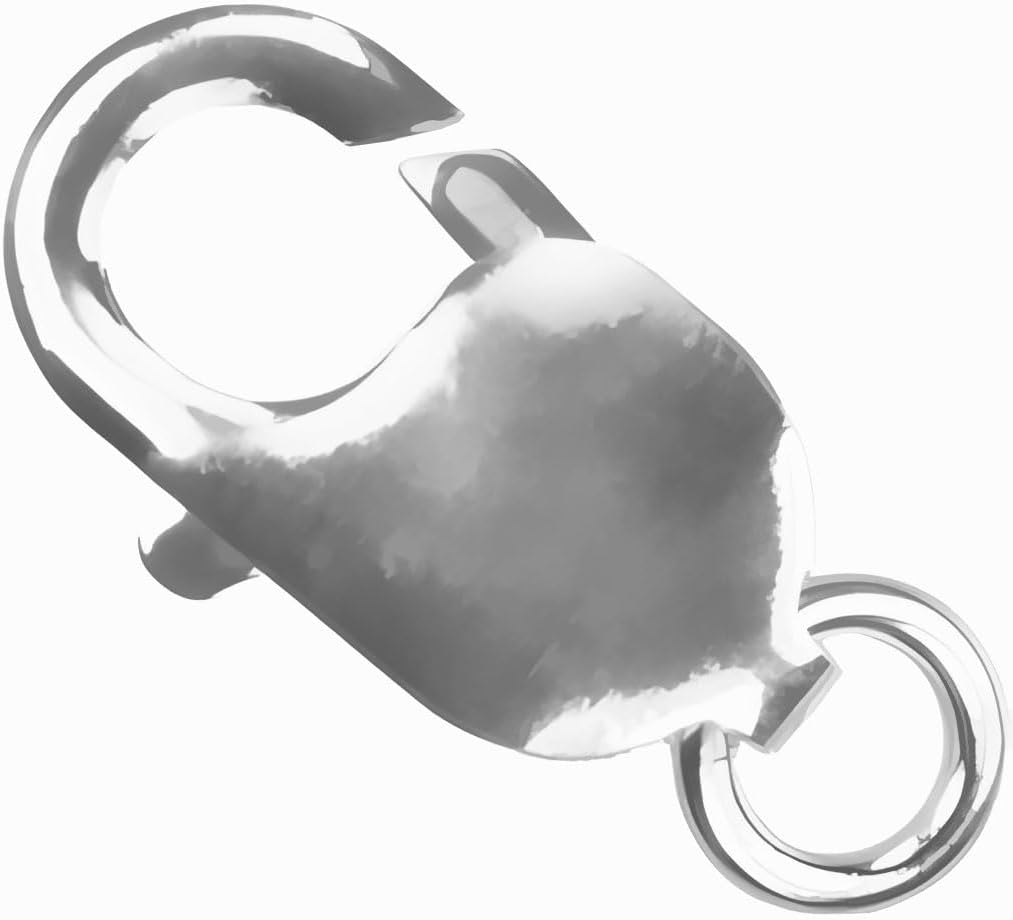 uGems Sterling Silver Lobster Clasp – Large 8x16mm Size with Ring for Secure Jewelry Closure, Durable and Polished Finish, Ideal for Bracelets & Necklaces For Jewelry Making Supplies – sku: j-4343