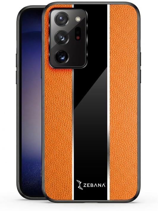 Zebana Samsung Galaxy Note 20 Ultra 5G ile Uyumlu Kılıf Zebana Premium Deri Kılıf Turuncu