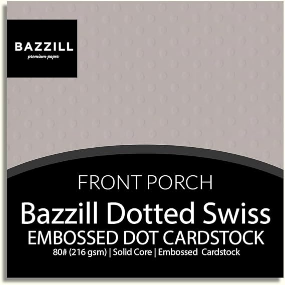 FRONT PORCH 12x12 Cardstock by Bazzill | 80 lb Embossed Dot Paper | Perfect for Cardmaking, Die-cut & Paper Crafting Supplies | 25 Sheets per Pack