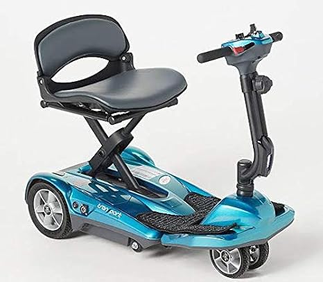 EV Rider Transport AF Plus Automatic Folding with Remote - Lithium Battery Lightweight Travel Mobility Scooter w/Free Tiller Bag (Blue) (S21AF)