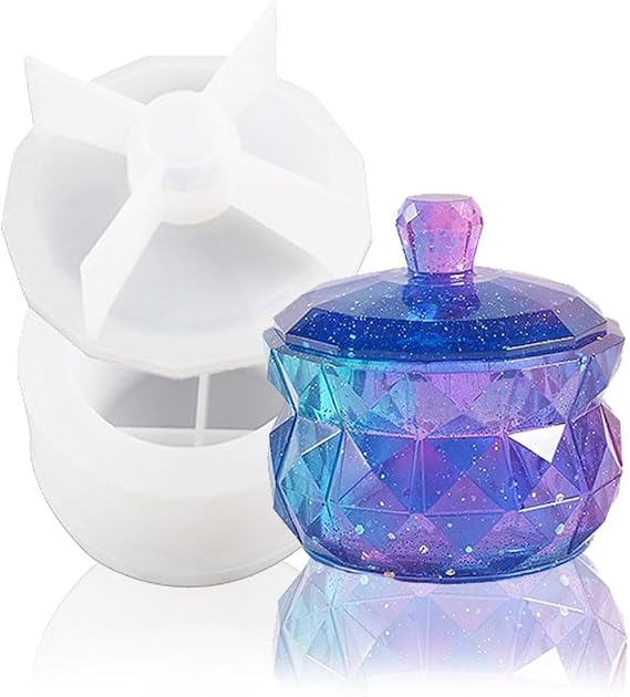 BIGEBO Storage Box Resin Mold with Lid,Jar Silicone Mold Jewelry Box Molds for Epoxy Resin DIY Making Handmade Home Decor Crafts