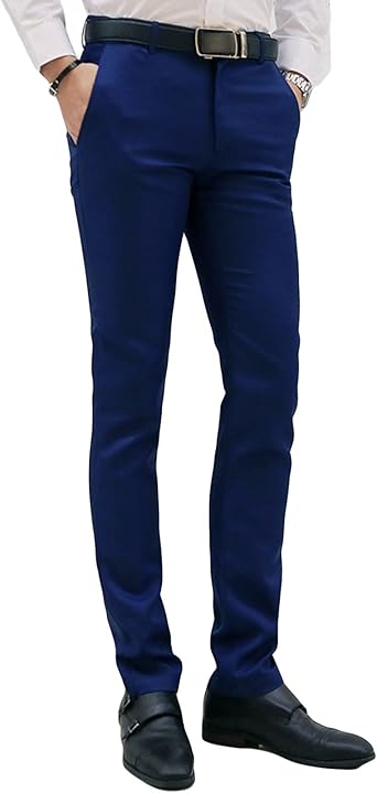 Maiyifu-GJ Mens Slim Fit Dress Pant Solid Summer Casual Straight Leg Suit Pant Lightweight Business Comfort Trousers