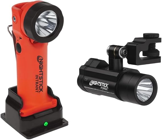 Nightstick XPR-5568RX Intrant Rechargeable Instrinsically Safe Permissible Dual-Light Angle Light NSP-4640B ForgeTM Helmet-Mounted Multi-Function Flashlight
