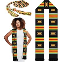 2 Pcs African Kente Graduation Stole Honor Cords Set Grad Sash Class of 2026 Honor Cords African Kente Gift