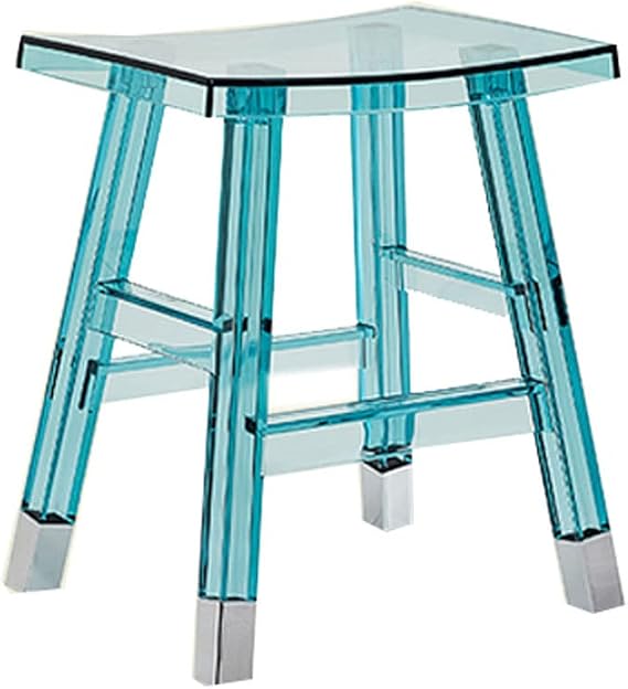 BYBEST Multipurpose Stool Acrylic Low Stools Creative Transparent Small Chairs Stool Household Shoe Changing Stool Sitting Stool for Bedroom Room Creative Stool