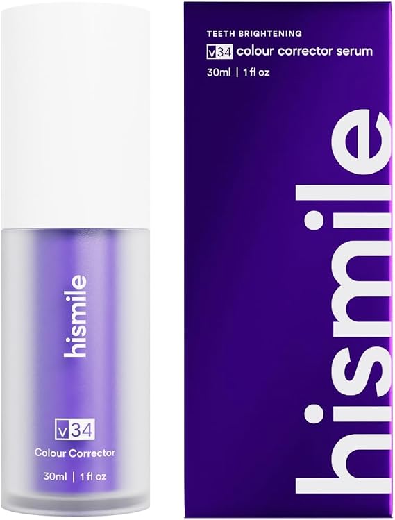 Hismile v34 Colour Corrector, Tooth Stain Concealer, Teeth Whitening Booster, Purple Toothpaste, Color Correcting Technology, V34, Tooth Colour Corrector