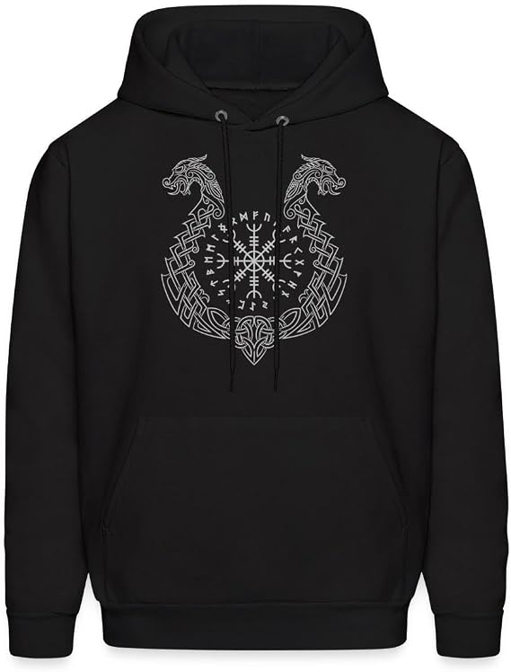 Spreadshirt Norse Mythology Helm Of Awe Viking Men's Hoodie