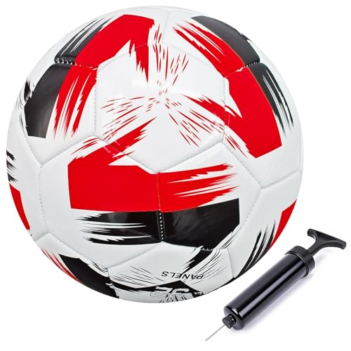 Soccer Ball Size 3 4 5 Boys Girls Youth Adults Practice Training Gift Pump Needle Football Kicking Soft Leather Anti Explosion Coach Family Fun Backyard Playground