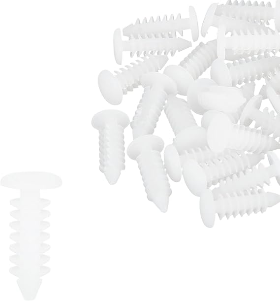 X AUTOHAUX 40pcs 6mm Hole Dia Plastic Bolt Rivets Fastener Clips White
