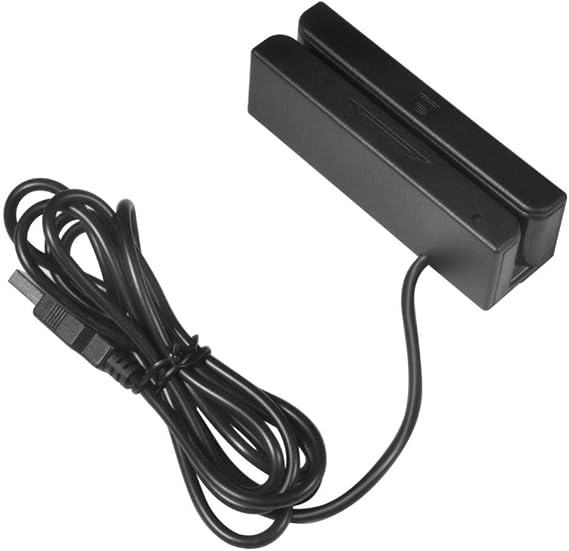 V BESTLIFE USB Magnetic Strip Card Reader, MSR580 Hand Swipes Operated Magnetic Card Reading Machine 3 Tracks Mini Mag HiCo Swiper