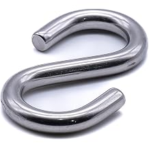 Pack of 10 - S Hooks Symmetrical 316 A4 Marine Grade Stainless Steel (4mm)