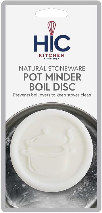 HIC Kitchen Pot Minder Boil Disc, Natural Stoneware, Boiling Pot Design