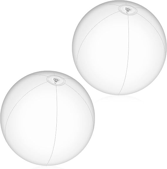 2 Pcs Inflatable Beach Ball 24 inch Swimming Pool Balls Summer Outdoor Decor Ball