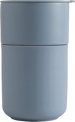 Ceramic Coffee Mug, Reusable Insulated Coffee Cups with Lids Cute Travel Mugs Protective Silicone Sleeve, 12 Ounces, To Go Mug for Coffee Tea Portable Office or Home Cups Dishwasher Safe blue