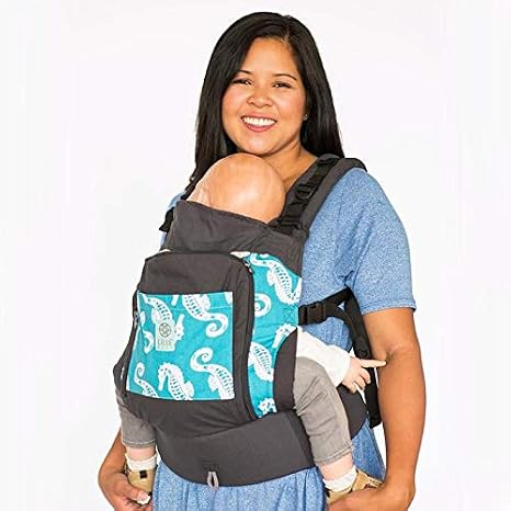 LILLEbaby Bundle of Love - 4-in-1 Essentials All Seasons Baby Carrier, Seahorse + Infant Insert, Grey