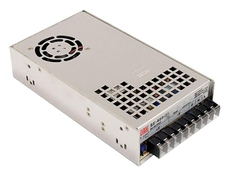Mean Well SE-450-12 Enclosed Switching AC-to-DC Power Supply, Single Output, 12V, 37.5A, 450W, 2.0" H x 4.9" W x 8.9" L