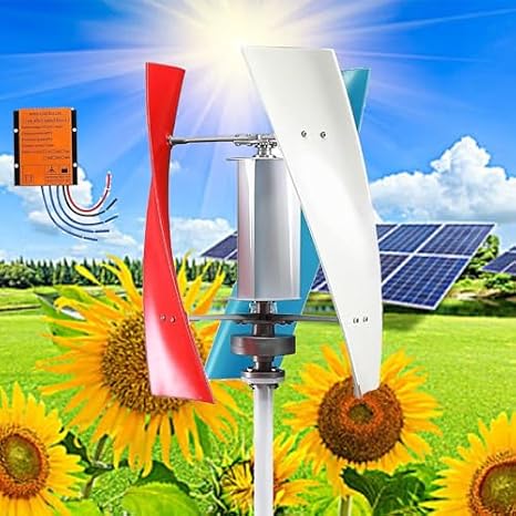Horizontal Wind Turbine Generator Kit with Charge Controller Vertical Turbines Generator Energy，20000W Vertical Wind Turbine Generator Kit - Low Speed 12V/24V/48V Space-Saving Windmill for H