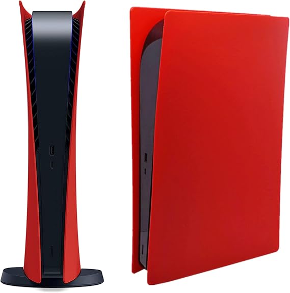 Digital Face Plate Cover Skin Shell Panel for PS5 Console PlayStation 5 Protective Shell Replacement Faceplate Accessories Red