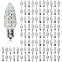 100 Pack C9 Led Christmas Lights - C9 Shatterproof Led Bulb for E17 Base, Warm White Commercial Grade 2200K Bulbs