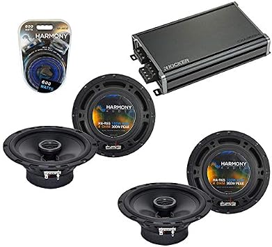 Harmony Audio Compatible with Mitsubishi Lancer 02-07 OEM Speaker Replacement Bundle (2) HA-R65 & CXA360.4 Amp