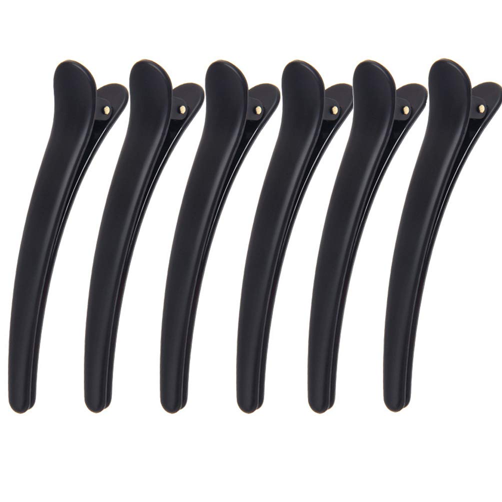 12 Pcs Matt Black Styling Hair Clips Plastic Alligator Hair Clips Professional Hair Clamp for Salon Hair Styling Sectioning X-Large