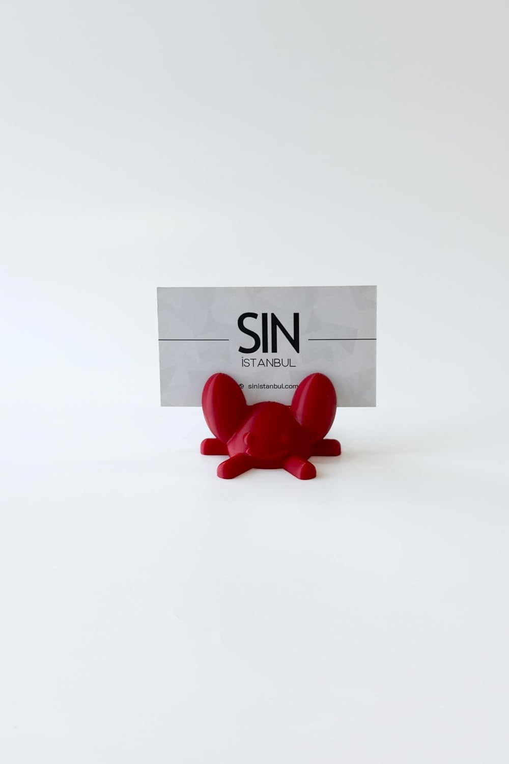Yengeç Kartvizitlik, Notluk, Fotoğraf Tutucu, Kırmızı, Bioplastik, 6x3.5 cm
