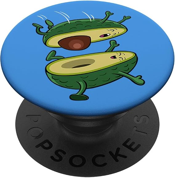 The avocado jump, kawaii fruit PopSockets Adhesive PopGrip