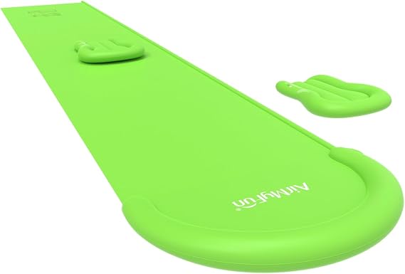 AirMyFun 16.4ft Water Slide for Kids, Green Slide with Green Surfboard, Slip and Slide Sprinkler Toy Ages 3-8