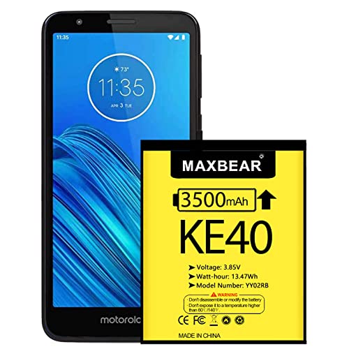 MAXBEAR Motorola Moto E6 Battery, Upgraded 3500mAh 3.85V Li-Polymer Replacement Battery for Motorola Moto E6 KE40 XT2005 XT2005-1 XT2005-3 XT2005-4